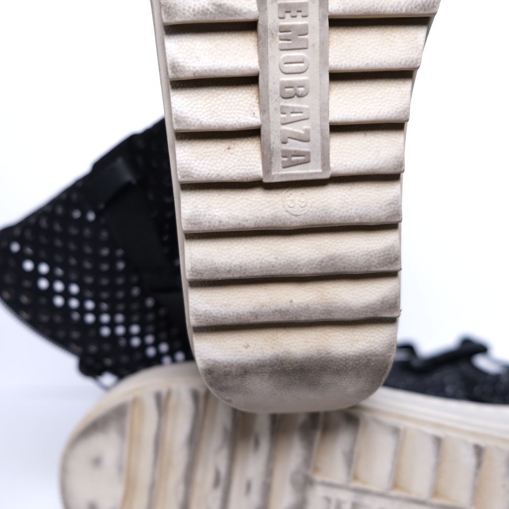 Demobaza Size 9 Women's Rare Black Platform Perforated Zip Goth Designer Boots - Picture 6 of 8